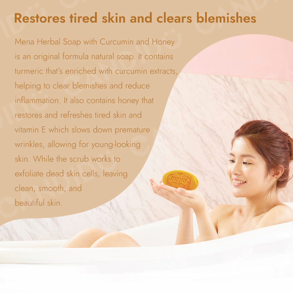 Mena Curcumin and Honey Herbal Soap with Scrub - CandidU