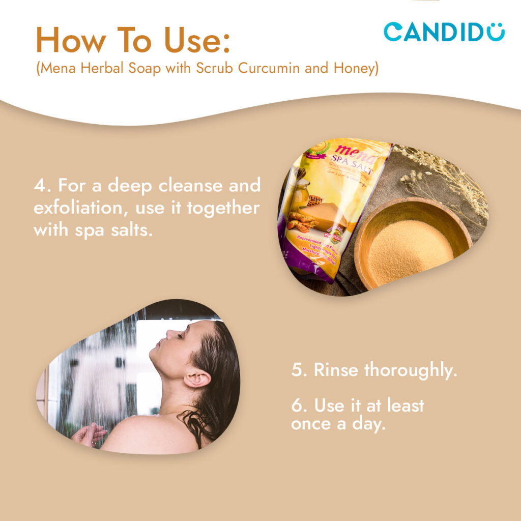 Mena Curcumin and Honey Herbal Soap with Scrub - CandidU
